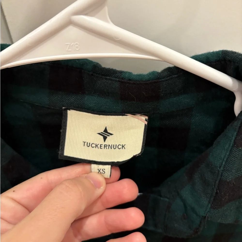 Tuckernuck Saranac Shirt Green and Black Flannel Size XS - Picture 2 of 7
